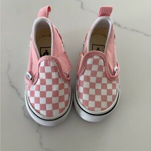 Vans Kids Pink and White Checkered Sneakers